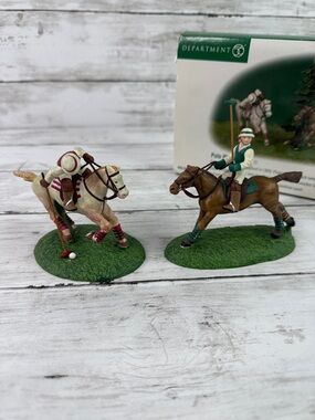 Department Dept 56 Heritage Dickens village POLO PLAYERS Set of 2 58529 Horses
